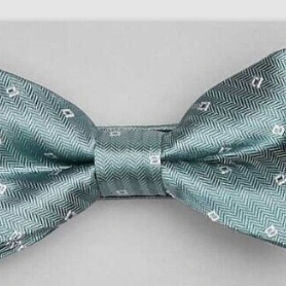 Jos. A. Bank Square Open Geo Pre-Tied Bow Tie. Color: Aqua